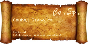 Csuhaj Szabolcs névjegykártya